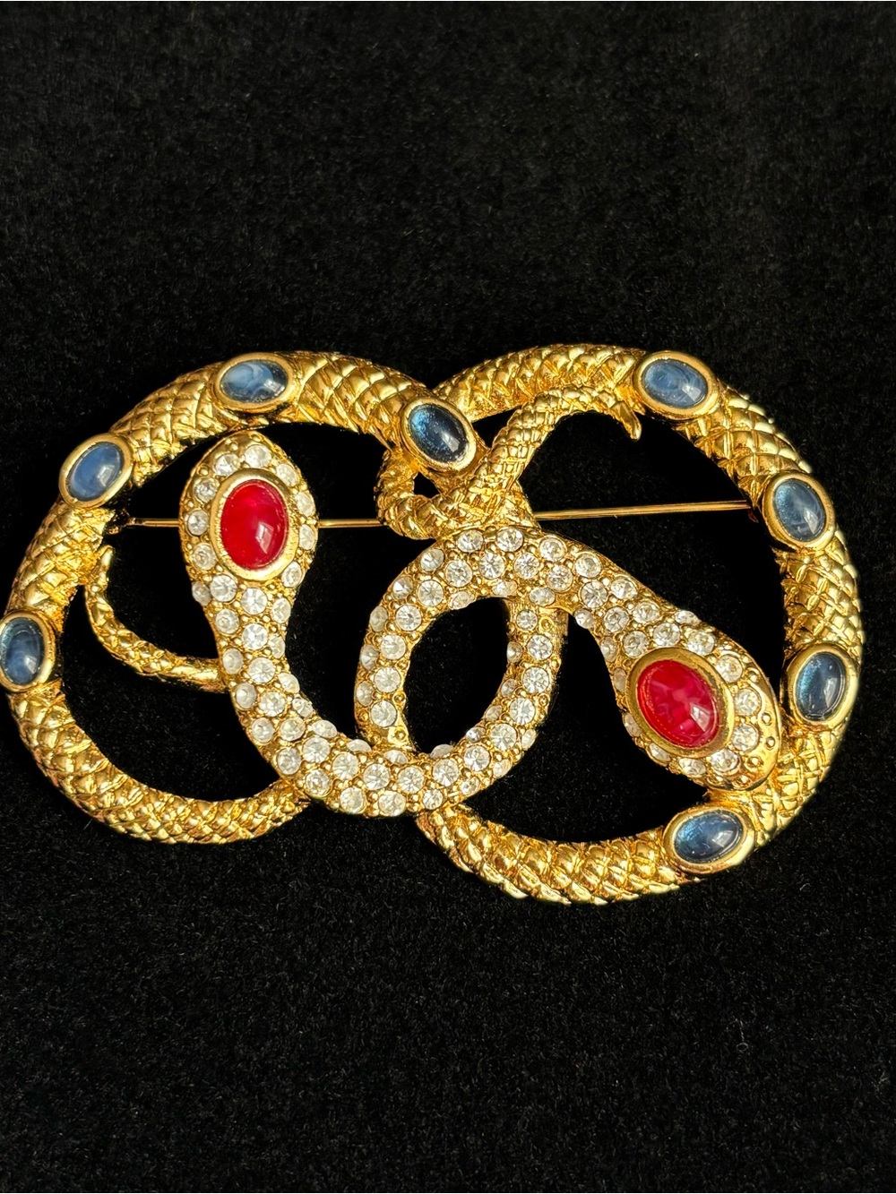 NIB Vintage KJL for Avon Double Serpent Brooch Pin Pristine